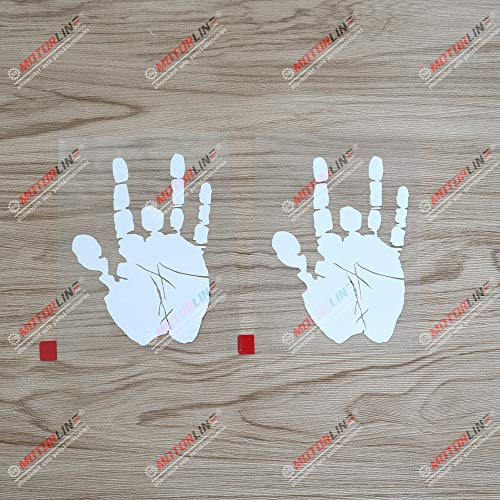 2X Weiß 10,2 cm Jerry Garcia Hand Aufkleber, Auto, Laptop, Fenster, Vinyl