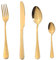 Stainless Steel Gilded Cutlery Set, 8-Piece Golden Cutlery Set, Suitable for 2 People.