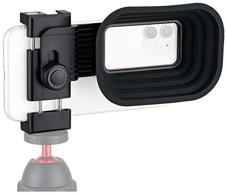 KIWIFOTOS 2 in 1 Smartphone Universal Anti-Reflection Hood mit Abnehmbarer Phone Clip Geeignet für iPhone und Android Beseitigen Sie Fenster Reflektionen und Blendung