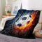BHFDCR 3D Bedruckte Wohndecken Schwarz-Weiß-Fußball Kuscheldecke Flanell Fleecedecke Sofadecke Bettüberwurf Flauschige Weiche Warme Sofaüberwurf Decke für Büro, Kinder 150x200 cm