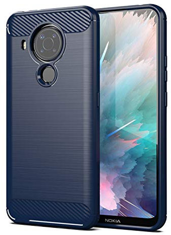 SCL Nokia 5.4 Hülle, Carbon Design Schutzhülle mit Anti-Kratzer und Anti-Stoß Absorbtion Technologie, Blau