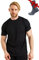 Premium Merino Shirt Herren Kurzarm - Sporthemden 100% Merino Unterwäsche Herren + Wanderwollsocken (Melange Black, Large)