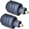 F Season RWM016-U 2pcs Black Mini Toslink Optical 3.5 mm Female Jack to Toslink Optical Audio Adapter