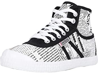 Kawasaki Unisex Canvas boot News paper 1002 White 40
