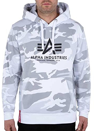 Alpha Industries Basic Hoody Camo Kapuzensweat für Herren White Camo