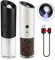Vevok Chef Electric Salt and Pepper Grinder Set, Automatic Seasoning Mill for One Hand Operation USB Rechargeable with LED Light, Adjustable Coarseness Ceramic Core, Easy Refill, Black and White