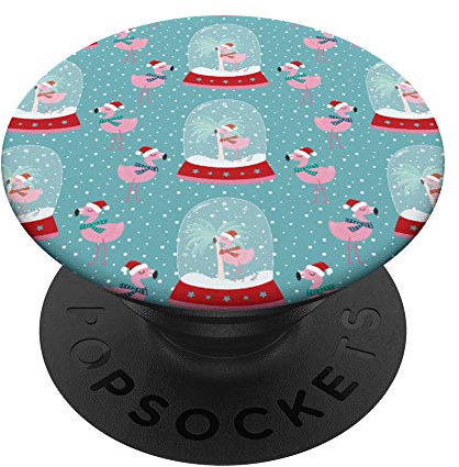 Boule à neige en forme de flamant rose PopSockets PopGrip Interchangeable
