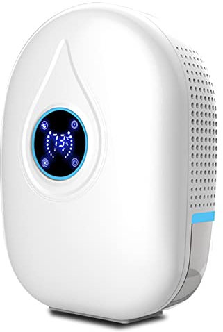 Electric mini dehumidifier with LED, portable and compact 500 ml quiet dehumidifier with drain hose and remote control, for Home, RV, Bathroom, Basement