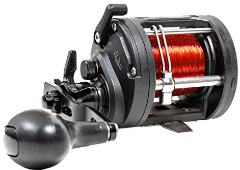 FLADEN Fishing - Warbird 3011 Multiplier Reel (Right Hand) 1+1 Ball Bearing Level Wind Pre Spooled 0.60mm / 45lbs Red Line [11-543011], Black