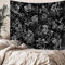 Arawat Wandteppich Sternbilder Wandtuch Schwarz Weiß Wandteppich Mond Sonne Wanddeko Psychedelic Teppich Gothic Wandteppiche Trippy Tapestry Wandbehang Wandtuch Boho Wand Deko (150 x 130cm)