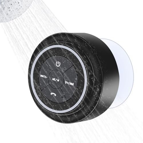 NITMTYOU Shower Speaker Bluetooth Waterproof, Portable Wireless Waterproof Speaker for Pool, Floating IP67 Bathroom Speaker with Suction Cup for Camping Beach Party, Built in MIC, Hands-Free