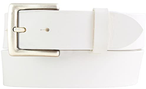 BELTINGER Jeansgürtel aus Vollrindleder mit altsilberner Gürtelschließe 4 cm | Jeans-Gürtel für Damen Herren 40mm | Leder-Gürtel