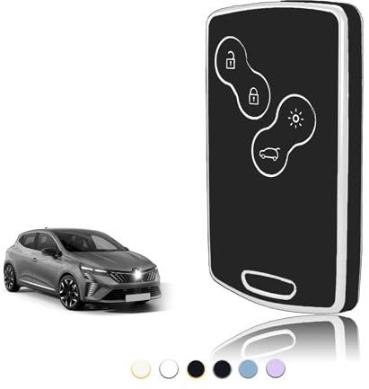 TOOMUME Coque Clé, Etui Cles Étui Clés Carte Adapté pour Renault Scenic Clio Laguna Megane Zoe Captur Duster Espace Fluence Koleos Kangoo Master, Couvre Clef Cache Cle Voiture Telécommande - Smart Key