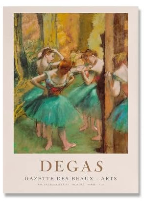 Zchdk Yhdesh Edgar Degas Poster, Balletttänzerin, Gemälde von Edgar Degas, Leinwand, Wandkunst, Impressionistische Kunstdrucke für Wohnzimmer, Dekorbilder, 40 x 60 cm, ohne Rahmen