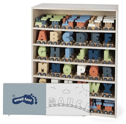 small foot Display Buchstabenzug Polar aus Holz, 180-teilig mit Waggons, Loks und Buchstaben, kombinierbar, 12597