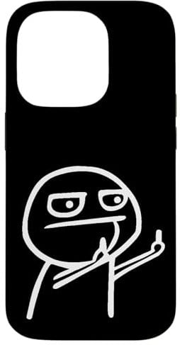Strichmännchen Tshirt Strichmännchen zeigt Mittelfinger Hülle für iPhone 14 Pro