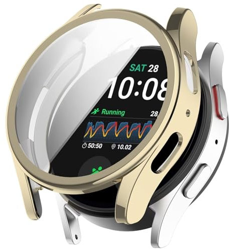 FTRONGRT Cover Compatibile con Samsung Galaxy Watch 7 44mm, Placcatura TPU Morbido, All-Inclusive, Antigraffio Orologio Custodia Protettiva Compatibile con Samsung Galaxy Watch 7 44mm. Oro