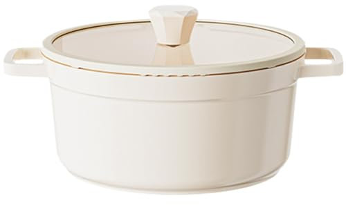Pot de four hollandais avec couvercle 5 qt four hollandais non pain de pain de four néerlandais avec couvercle auto-circulation Dual poignées en porcelaine Pottes de cuisson émaillé en porcelaine, Po