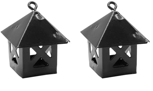 Acan Tradineur - Pack de 2 faroles para Belén, Metal, Adornos para Nacimiento, Pesebre, Navidad, decoración Tradicional, Fabricado en España (Negro - 3 cm)