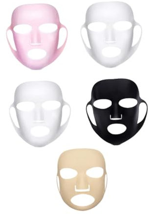 MOLUCKFU 5 Stück Wiederverwendbare Silikon Gesichtsmaskenabdeckung Rutschfest Geruchsneutral Komfort Ohrbügel Vollflächiger Schutz Für Beauty Anwendung