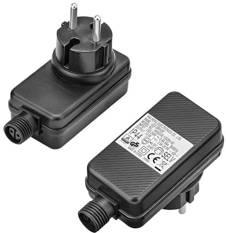 KUWUNG 2 Pezzi Trasformatore 220V 12V, 24W Trasformatore Alimentatore IP44 Impermeabile, Adattatore di Alimentazione per illuminazione da giardino, illuminazione Natalizia, Lucine