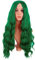 MapofBeauty 28 Zoll/70 cm Länge Wavy Synthetische Faser Lockige Haarfasern Ersatz Perücke für Partys Cosplay Täglich Perücke (Grass Grün)