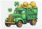 1000-Piece Wooden Jigsaw Puzzle for Adults & Kids, Day Green Truck With Gold Coin Clover Leaf Challenging Puzzle Perfect for Game Nights - 29.5 x 19.7