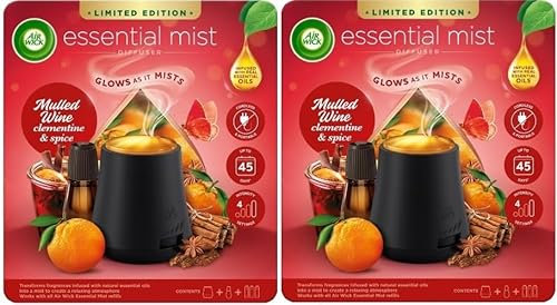 2 x Air Wick Essential Oil Mist Kit, Diffuser & Refill - Mulled Wine