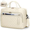 RAINSMORE Sacoche pour Ordinateur Portable 17 Pouces Sac Travail Femme Grande Sacs et Housses pour Ordinateur Portable Imperméable Mallette pour Femme Sac à Bandoulière Beige