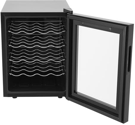 Weinkühlschrank, 48 L Getränkekühlschrank für 20 Flaschen, Weinkühler elektrisch mit Temperaturregelung LED-Anzeige Temperaturregulierbar von 12°C bis 18°C Geräuschlos für Champagner, süßem Wein