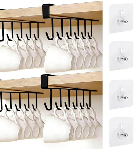 4 Pieces Cup Holder Under Cabinet Mug Storage 27 cm Cup Hooks