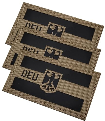 3 StüCk Deu Deutschland Patches Klett,MilitäR Patches,Klett Patch,Passend FüR RucksäCke,MüTzen,Jacken,MilitäR,Baseball Caps,Uniformen,Deutschland Bekleidung,Deutschland