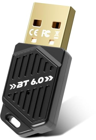 Adattatore Bluetooth 6.0 USB Dongle per PC, chiavetta Bluetooth ad alta velocità con Dual Mode BLE, supporta fino a 5 dispositivi contemporaneamente, ampia portata, bassa latenza, compatibile con