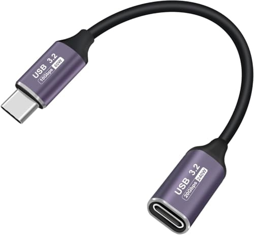 YINGAYOU Prolunga Cavo USB C Maschio e Femmina 20 Gbps Prolunga USB C 3.2 Gen 2 Corto 120W 24V 5A per Computer Portatili, Tablet, Smartphone (Dritto, 0.5 m/1.6 ft)