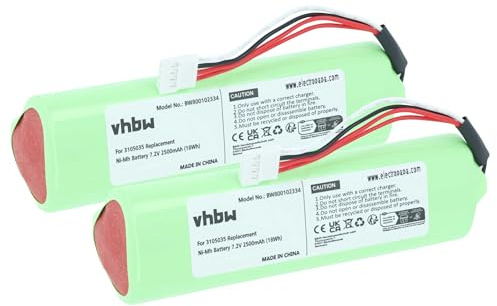 vhbw 2X Akku Ersatz für Fluke 3105035, 3524222 für Messgerät (2500 mAh, 7,2 V, NiMH)