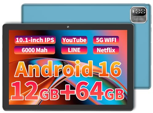 VASOUN Tablet 10 inch Tablets Android 16,64GB+1TB TF Expand,5G WiFi Blue | 1280 * 800 IPS, 6000mAh Battery, 1280 * 800 IPS, Dual Speaker, Dual Cameras, Type C