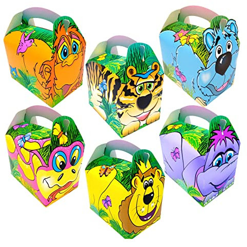 Themed Activity Lunch Meal Box - Food Gift Boxes - Favour PARTY SUPPLIES, x 20, Animal