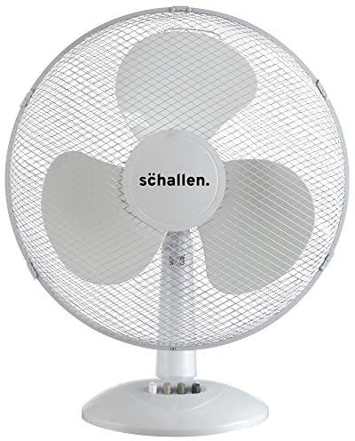 Schallen Home Work Office Electric 16 3 Speed Electric Oscillating Worktop Desk Table Air Cooling Fan (16, White)