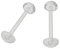 Set of 2 Clear Bioflex Tongue Ring Retainer Body Piercing with No-ceum Half Ball 14 Gauge 5/8 by BodyJewelryOnline