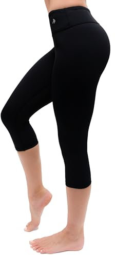 CompressionZ Capri-Leggings mit hoher Taille für Damen, Bauchkontrolle, Workout-Yogahose, Schwarz, XX-Large