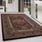 HomebyHome Vintage Teppich 80 x 150 cm Läufer Flur - Orientalischer Teppich Kurzflor - Orient Flur Teppich Rot für Wohnzimmer, Küche und Schlafzimmer - Klassicher Teppich mit Oeko-TEX