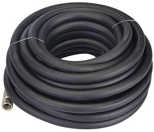 15m Strong Rubber Air Compressor Line Hose/Pipe/Tube – 20Bar Pressure, 6mm Nuts, 8mm Bore – Spray Gun & Air Pump Tool – Mechanic, Auto-Electrician - Loops