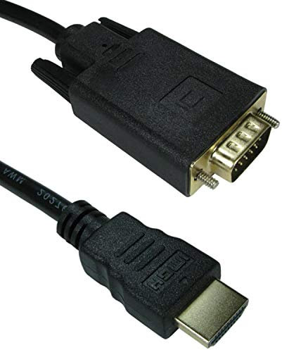 1.8m ACTIVE HDMI to 15 Pin VGA Monitor Converter Cable – Male/Plug PC/Laptop/TV Video Adapter Lead/Cord – 1080P Full HD Screen – Loops