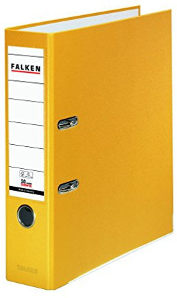 Falken 3er Pack PP-Color Kunststoff-Ordner. Made in Germany. 8 cm breit DIN A4 gelb Vegan