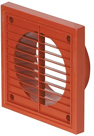 Airflow External Wall Vent Cover – Terracotta Plastic Grille for 150mm / 6 Ducting – Weatherproof Air Outlet – 187mm x 187mm