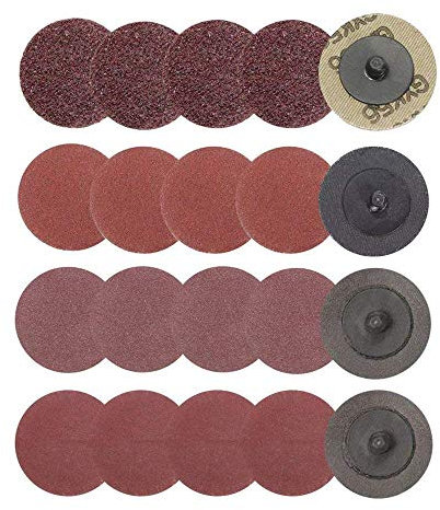 Gasea 40pcs 2inch Quick Change Roll Lock Sanding Discs Pads R Type Avrasive Discs 24/60/ 120/240 Grit