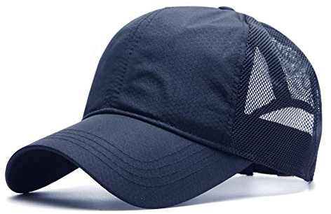 FXSYL Großer Kopf Mann Plus Größen-Baseballmütze-Mann-Sommer-dünne Gewebe-Ineinander greifen-Sonnenhut-männliche Hysteresen-Hüte,Blue,Code 60-65CM