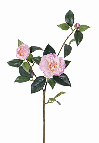 artplants.de Kunstblume Kamelienzweig RIXA mit Blüten, rosa, 85cm, Ø 5-10cm - Künstliche Kamelie