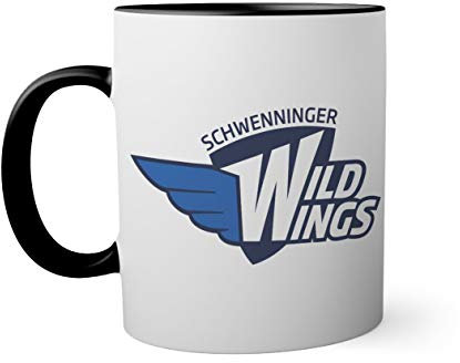 Ice Hockey Team Schwenninger Wild Wings Eishockey Schwarze Innenseite mit passendem Henkelbecher Mug 330ml