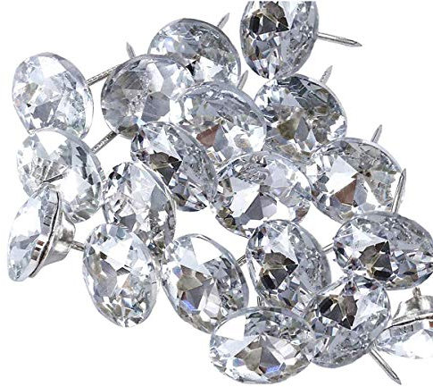 abcGoodefg Strassknöpfe Kristallkopf Polsternägel Diamant Deko für Sofa Bett Kopfteil Wand Basteln DIY Dekoration (30 mm)
